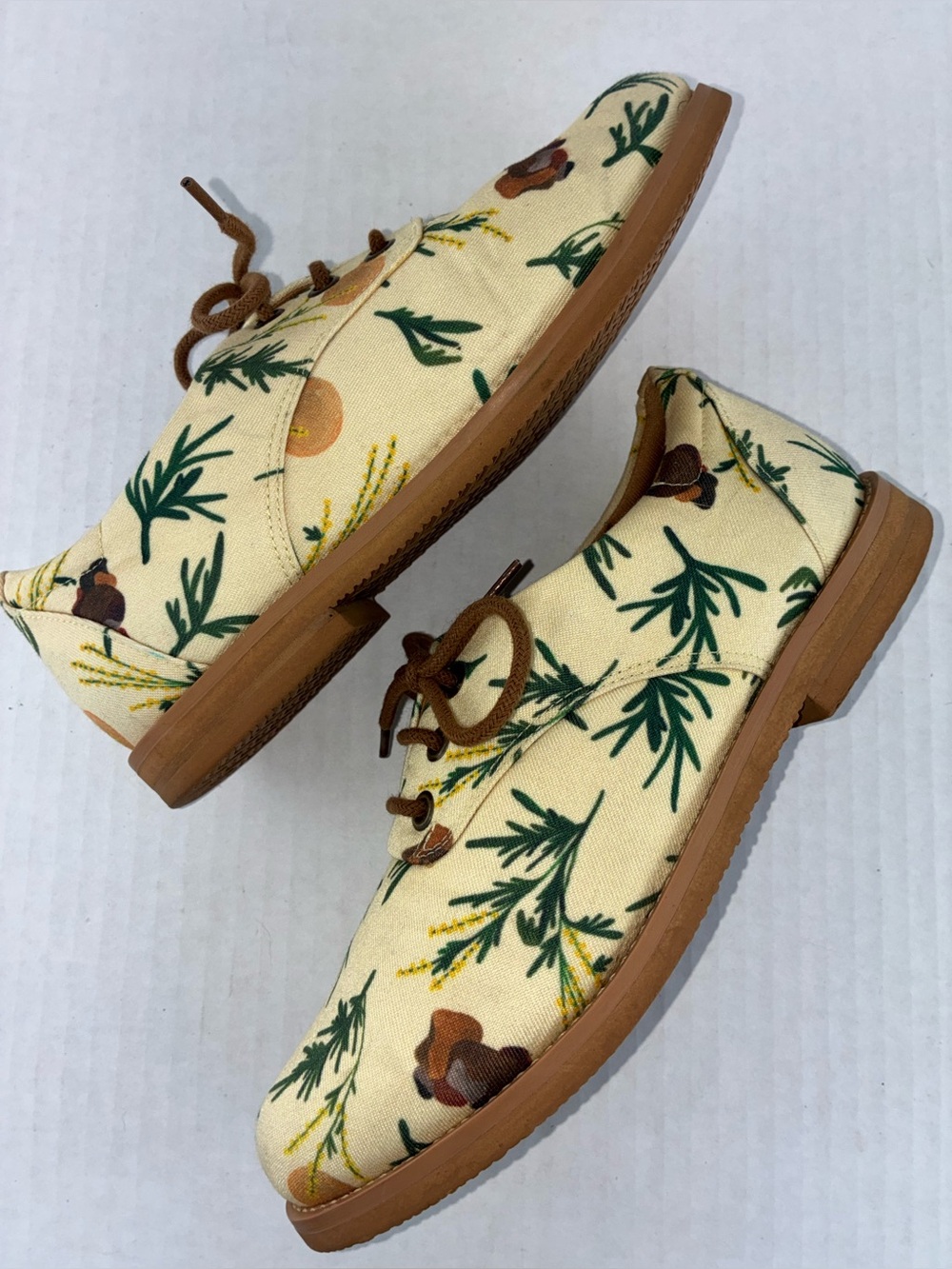 Insecta Aries Oxford Shoes Sz 7 Floral Canvas Vegan Comfort Cottagecore - Picture 2 of 10